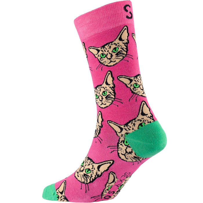 Pink Kitty Bamboo Socks