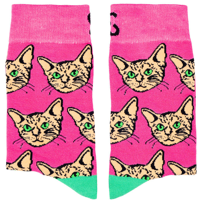 Pink Kitty Bamboo Socks