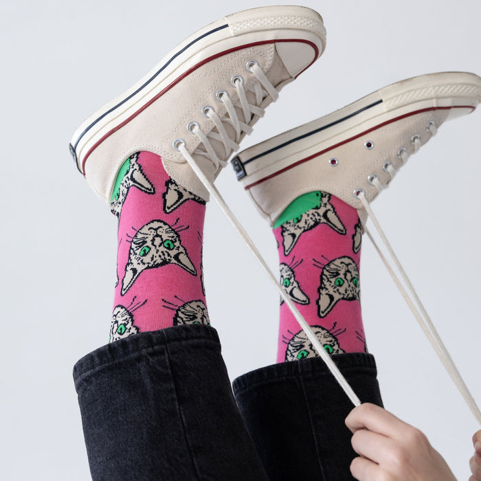 Pink Kitty Bamboo Socks