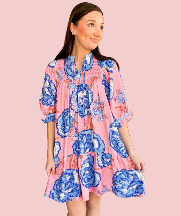 Pink Peony Babydoll Dress
