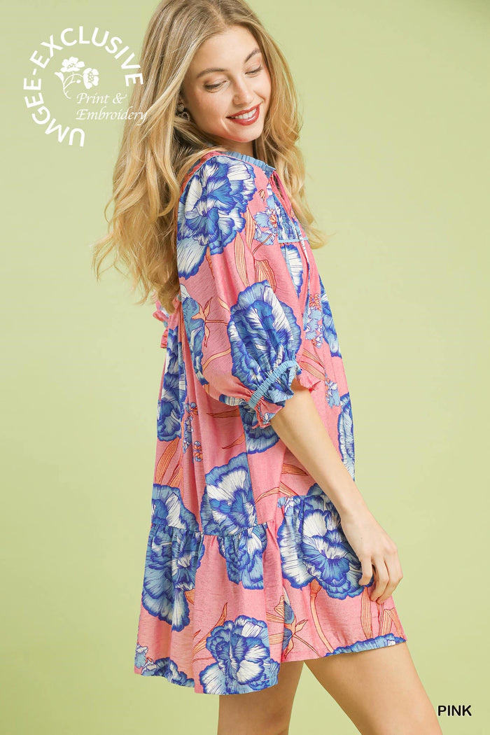 Pink Peony Babydoll Dress