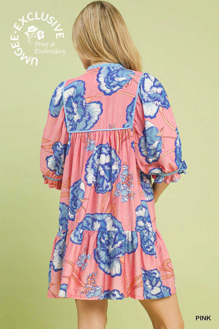 Pink Peony Babydoll Dress