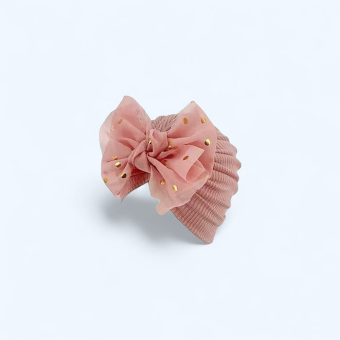 Pink Turban Soft Bow knot Baby Hat image 0