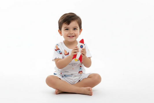 Planet Rocket Two Piece Short Set for Boys image 0