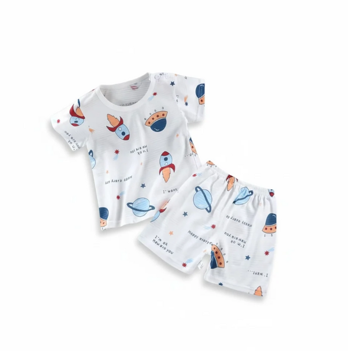 Planet Rocket Two Piece Short Set for Boys image 1