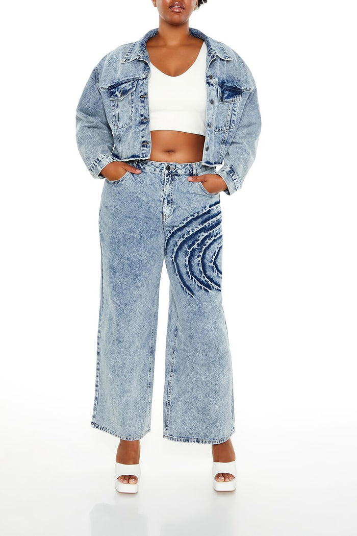 Plus Size Heart Mineral Wash Jacket