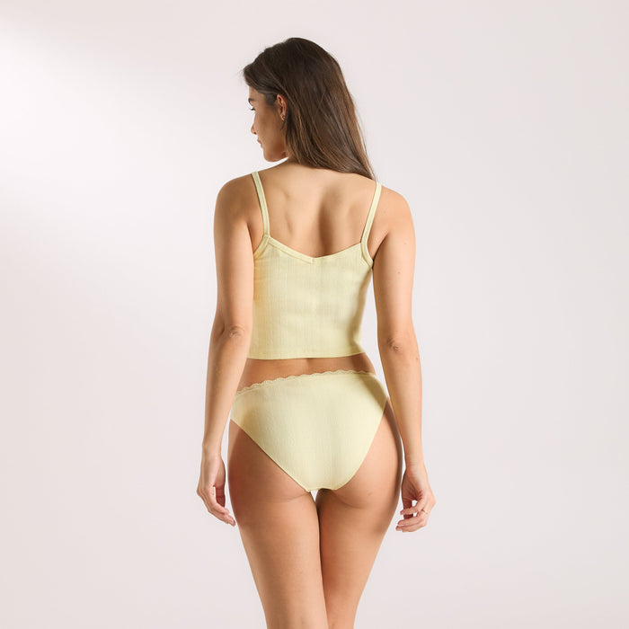 Pointelle Cami Pyjama Top - Buttercup Yellow