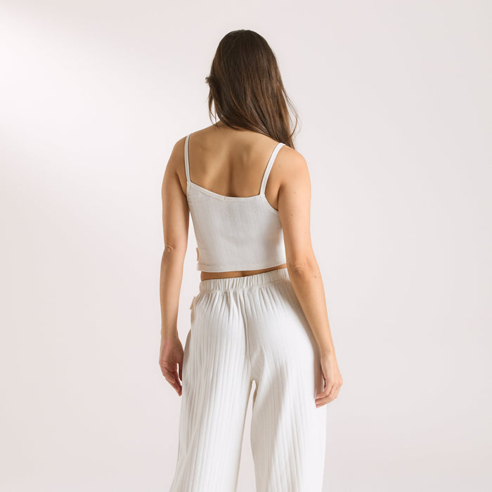 Pointelle Cami Pyjama Top - Cream