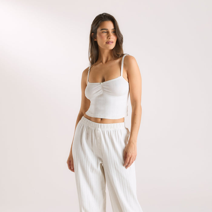 Pointelle Cami Pyjama Top - Cream