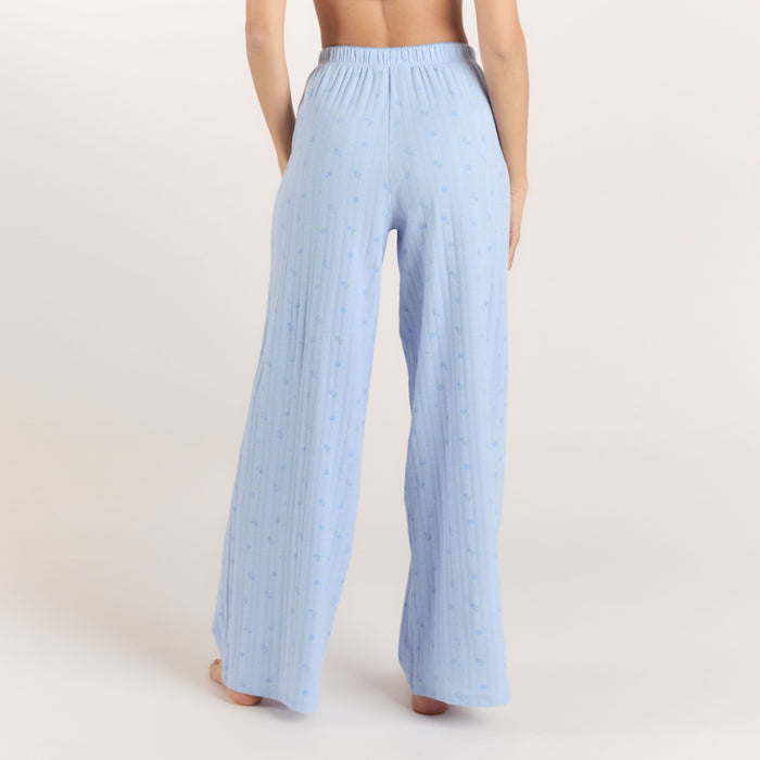 Pointelle Pyjama Bottoms - Blue Floral