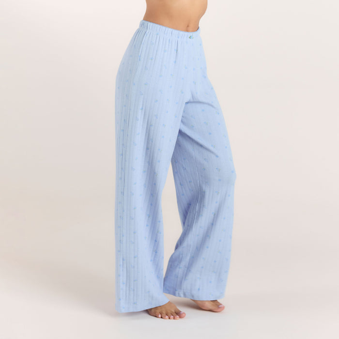 Pointelle Pyjama Bottoms - Blue Floral