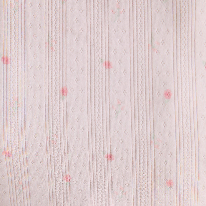 Pointelle Pyjama Top - Pink Floral