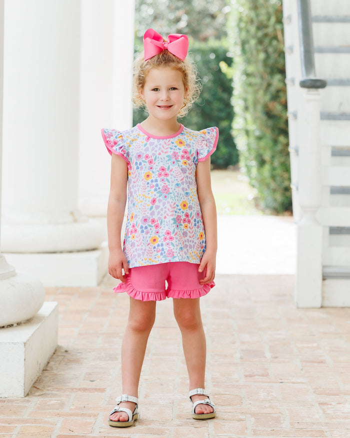 Poppies & Petals Ruffle Short Set