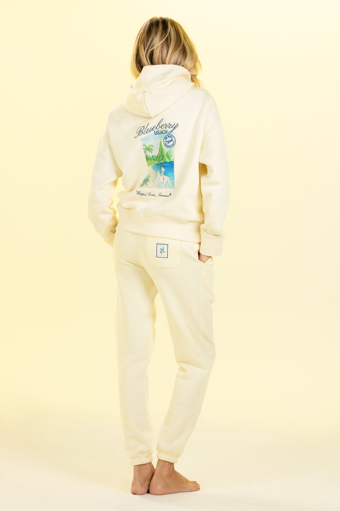 Postcards Cotton Fleece Hoodie - Butter Yellow