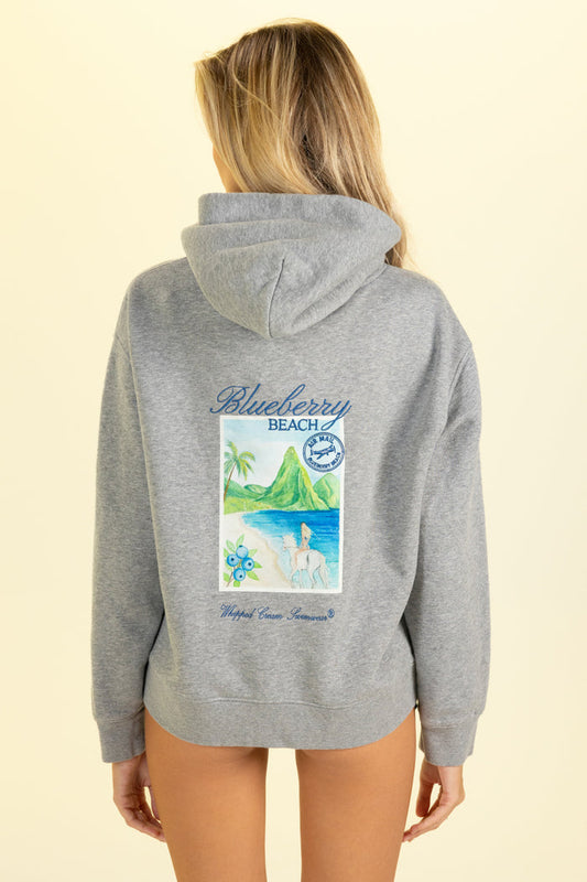 Postcards Cotton Fleece Hoodie- Moonstone