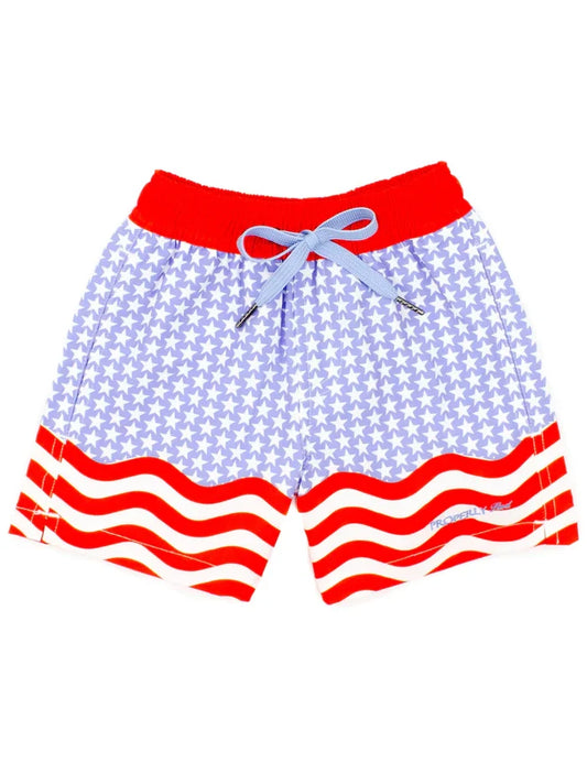 Properly Tied Boys Riviera Swim Trunk - Freedom