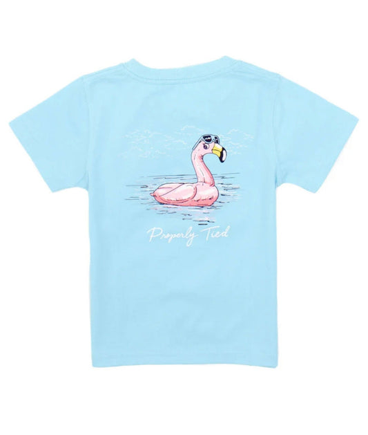 Properly Tied Girls Flamingo Float Short Sleeve T Shirt