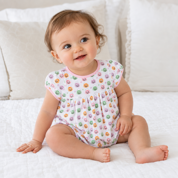 Pumpkin Party Print Short Sleeve Bubble