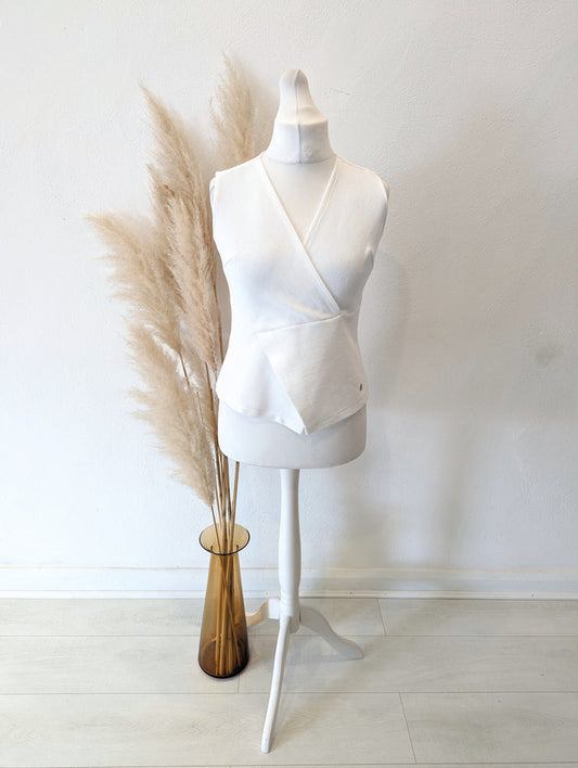 Purificacion Garcia White Wrap Top M