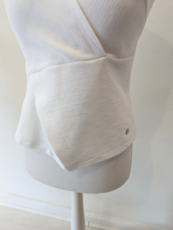 Purificacion Garcia White Wrap Top M
