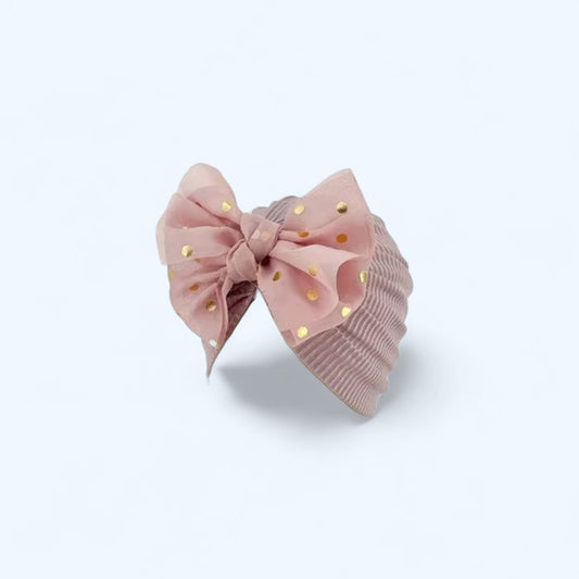 Purple Turban Soft Bow Knot Baby Hat image 0
