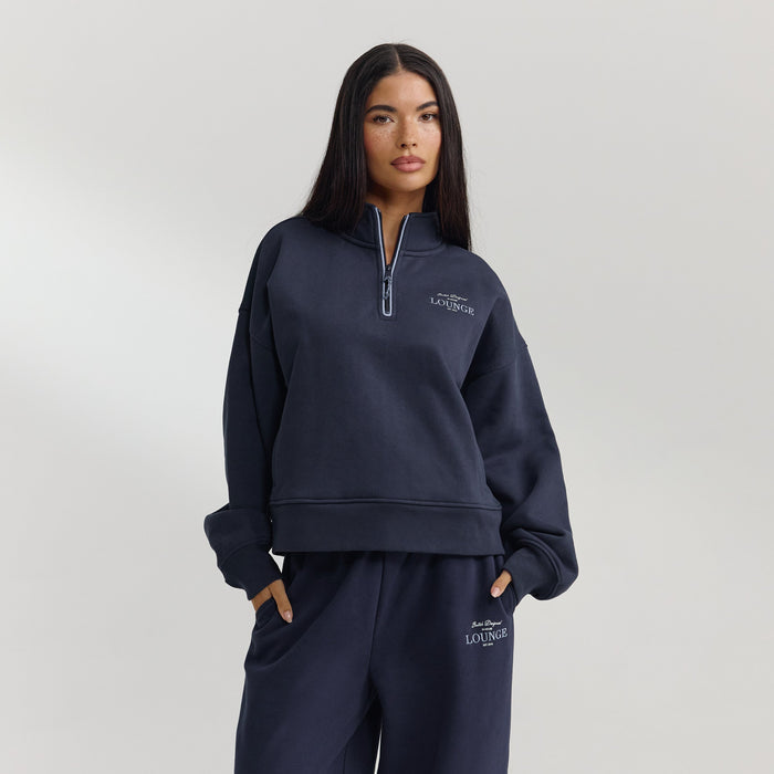 Quarter-Zip Jumper - Dark Blue