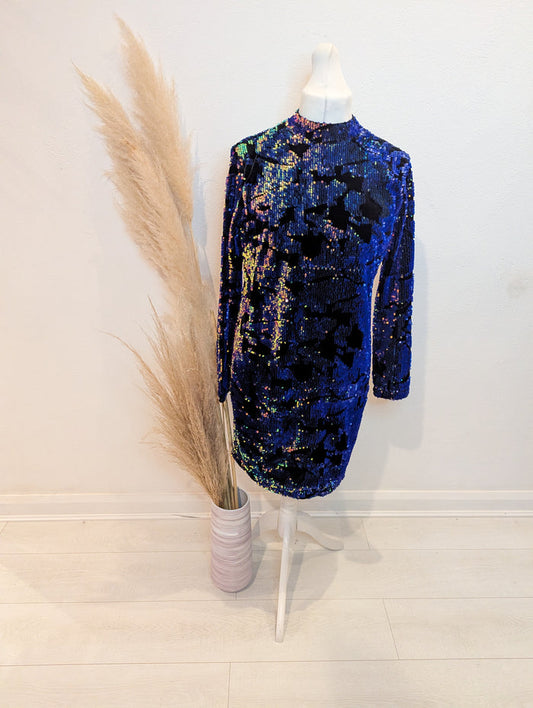 Red Herring Blue Sequin Dress 14