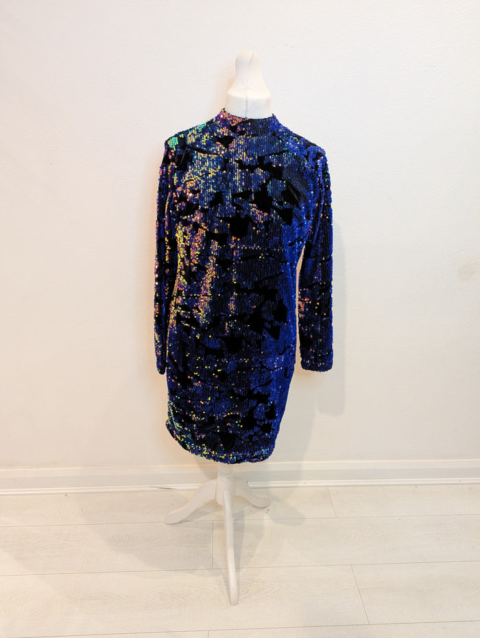 Red Herring Blue Sequin Dress 14