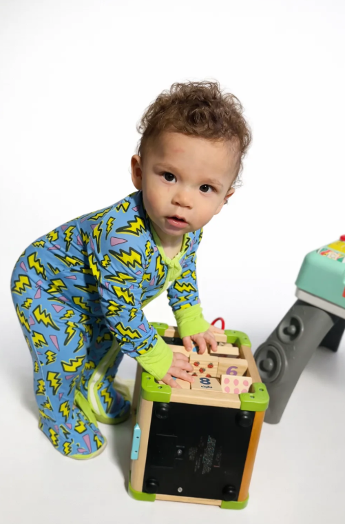 Retro Lightning Pajama Set – Soft Bamboo Sleepwear for Babies image 0