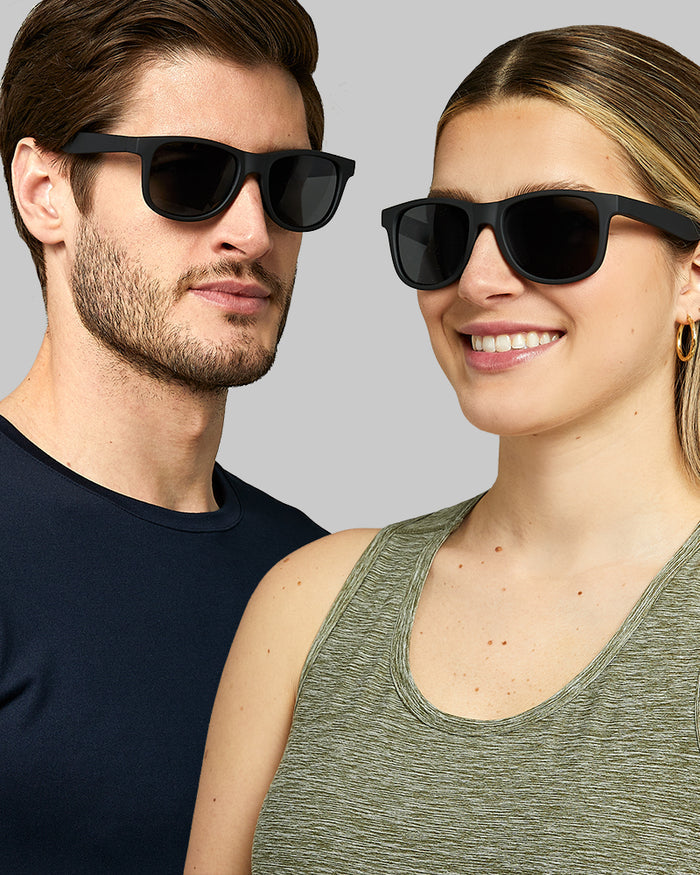 32 Degrees Black _ Unisex Round Sport Polarized Sunglasses