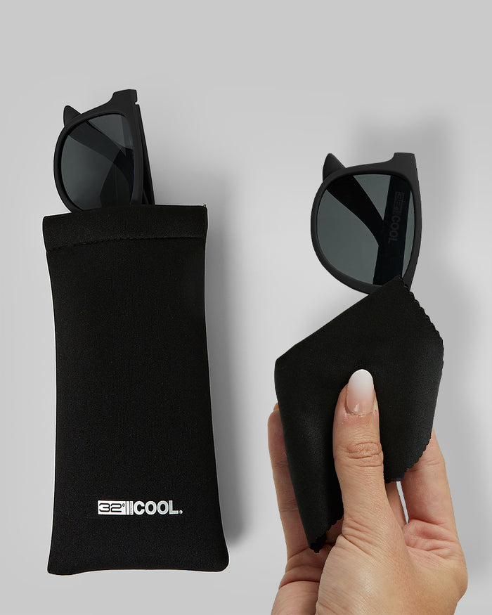 32 Degrees Black _ Unisex Round Sport Polarized Sunglasses