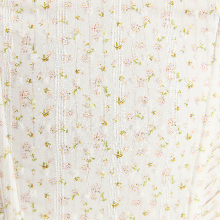 Ruched Corset Top - Cream Floral