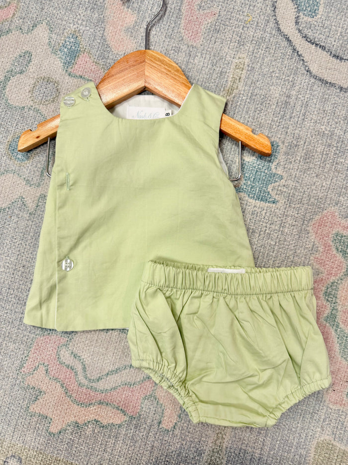 Sage Green Signature Straight Edge Diaper Set