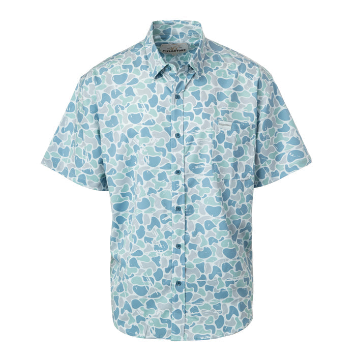 Saltwater Homestead Blue Camo Button Down