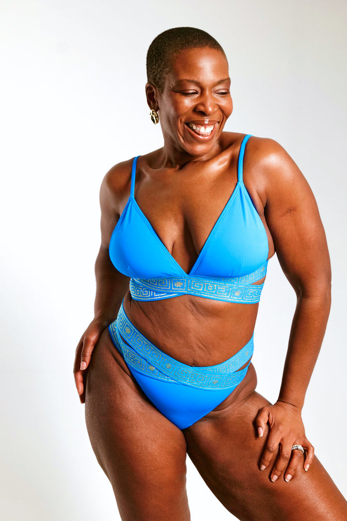 (Sample Sale) The Blue Mosaic Supportive Bikini Top