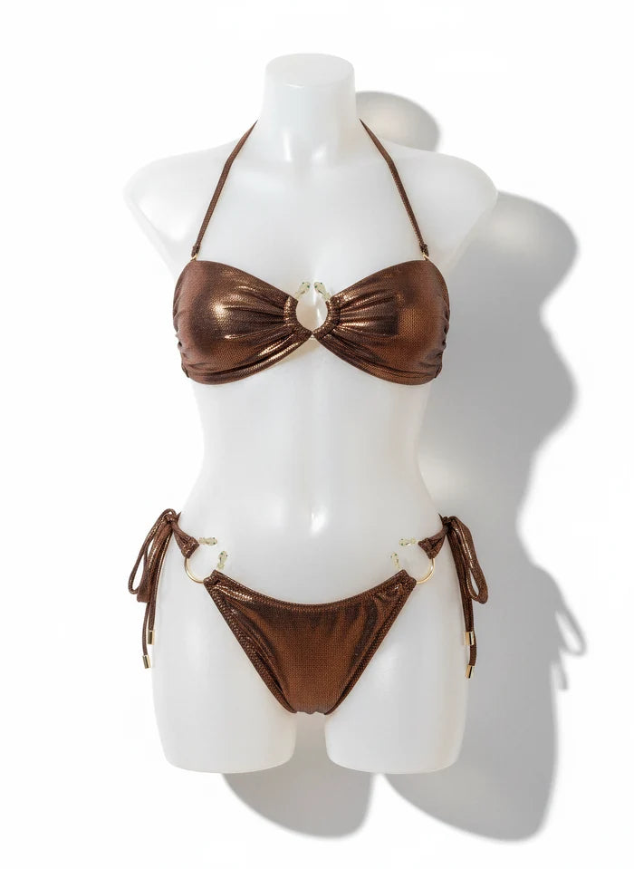 (Sample Sale) The Bronze Medusa Bikini Bottoms - Recycled Fabric