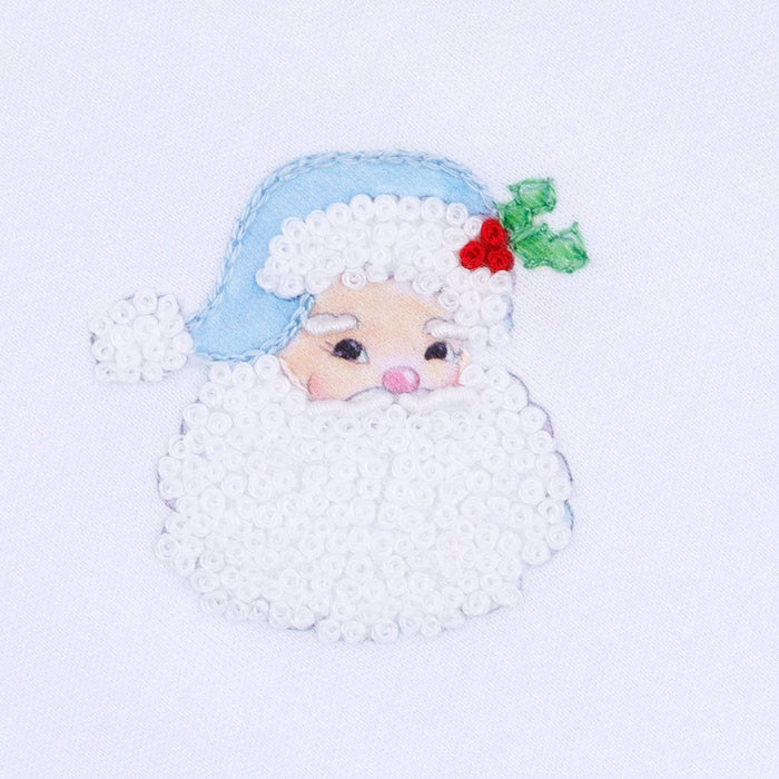 Santa Baby Collared Long Sleeve Bubble - Light Blue