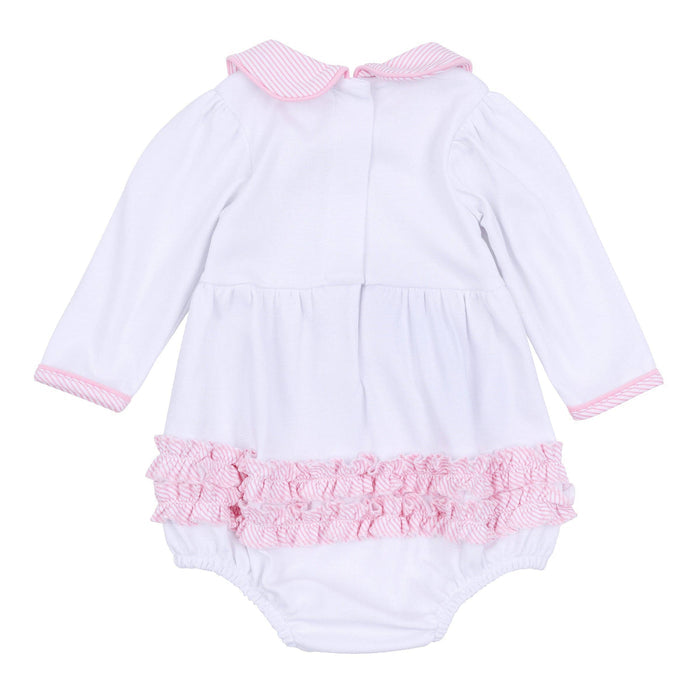 Santa Baby Collared Long Sleeve Bubble - Pink
