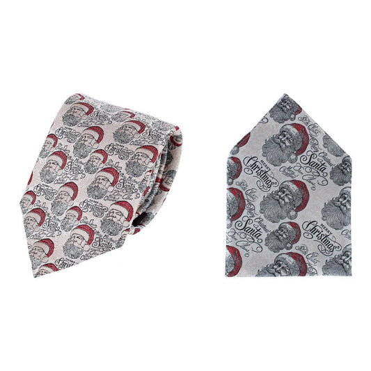 Santa Claus Is Watching Silk Tie and Pocket Square Bundle