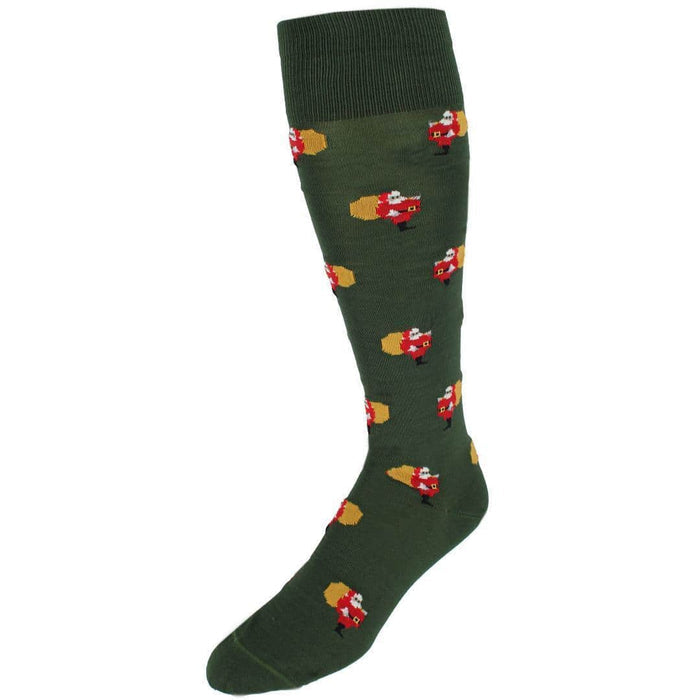 Santa's Delivery Novelty Over The Calf Mercerized Cotton Sock (1 Pair)