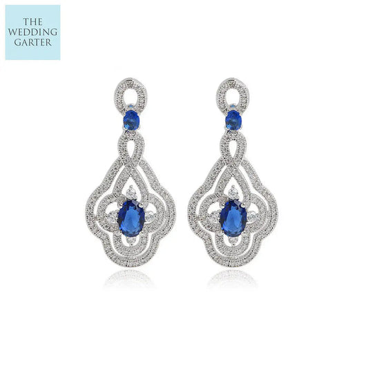 blue bridal earrings