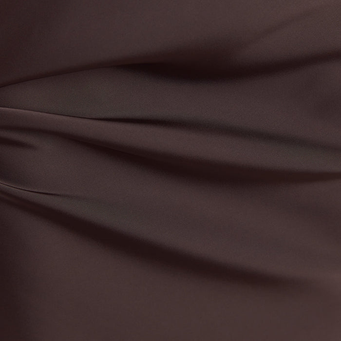 Satin Fitted Maxi Skirt - Chocolate
