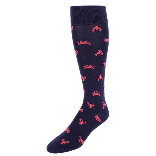 Sea Life Ahoy Over The Calf Pima Cotton Novelty Dress Socks (1 Pair)