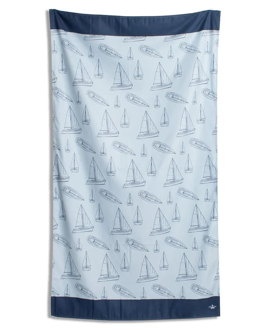 Set Sail Giant Beach Towel - Light Blue & Navy