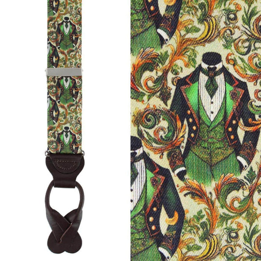 Shall We Dance Silk Novelty Button End Braces