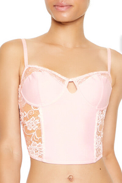 Sheer Lace Underwire Corset Bra
