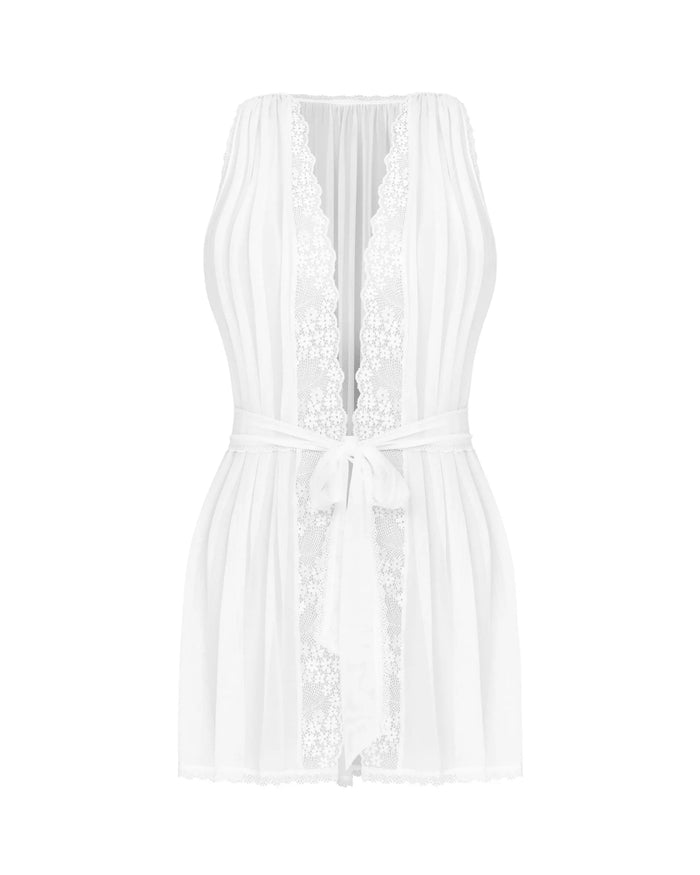 white sheer wedding robe