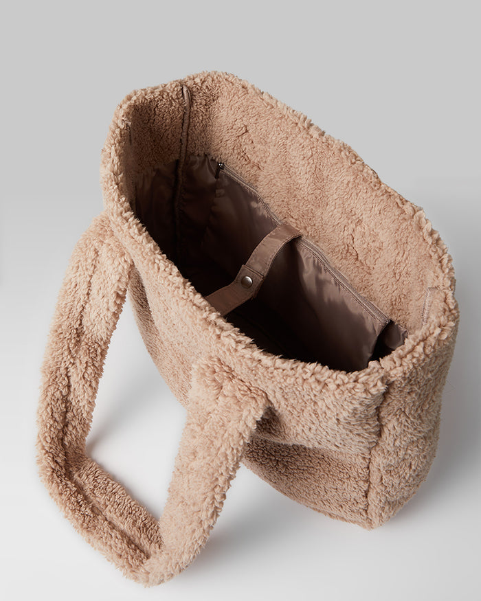 32 Degrees Mocha Meringue _ sherpa Tote Bag {bottom}{right}