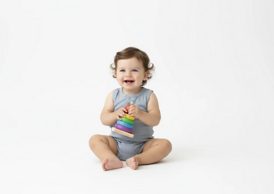 Short Sleeve Bamboo Bodysuit Blue image 0