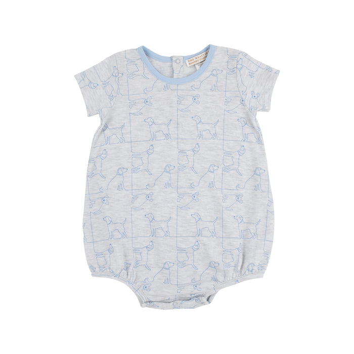 Short Sleeve Patton Play Bubble Pima - Puppy Puzzle/Beale Street Blue